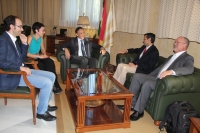 De izquierda a derecha, Antonio Raign, Nuria Magaldi, Jos Carlos Gmez Villamandos, Michael Rao y Robert McKenna, durante la visita de la delegacin de la VCU al Rectorado