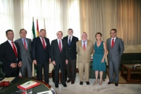 De izquierda a derecha Alfredo Albizar, Jos Manuel Moreno, Manuel Torralbo, Jos Antonio Villasante, Jos Manuel Roldn, Enrique Aguilar Bentez de Lugo, Isabel Gonzlez y Jose Antonio Cristbal