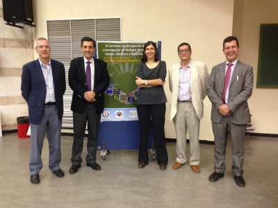 Maria Blasco con profesores de la Facultad de Ciencias