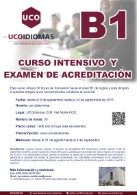 Curso Intensivo y Exmen de Acreditacin de B1 de ingls